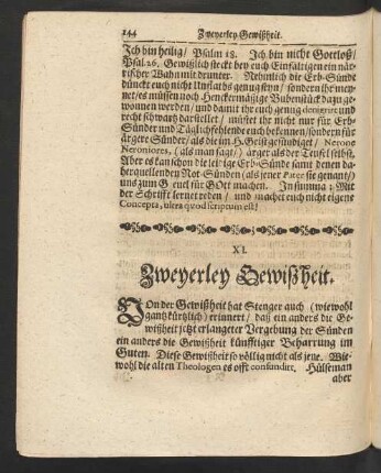 XI. Zweyerley Gewiszheit