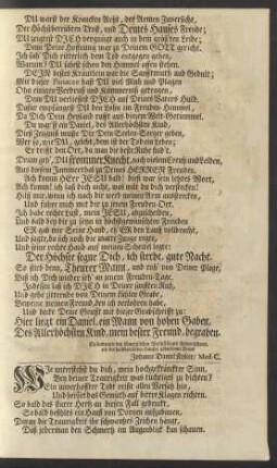Wie unterstehst du dich, mein hochgekränckter Sinn, ...