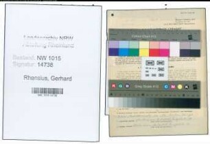 Entnazifizierung Gerhard Rhensius , geb. 21.12.1907 (Verlader)