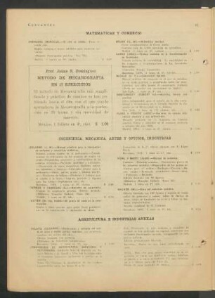 Ingeniería, mecánica, artes y oficios, industrias