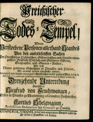 Preüßischer Todes-Tempel. Dreyzehende Unterredung