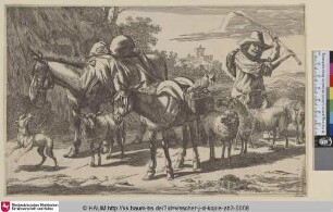 [Der Hirt treibt die Herde vor sich her; Herd driving the flock]