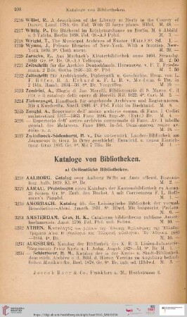 a) Oeffentliche Bibliotheken (Nr. 3228 - 3370)