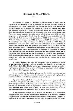 21-23, Discours