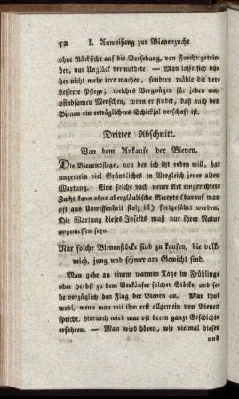 Dritter Abschnitt. Von dem Ankaufe der Bienen