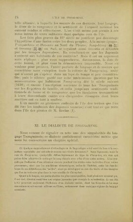 XI. Le dialecte de Tsong-ming