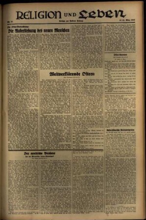 Dritte Ausgabe vom Samstag, den 27. März 1937.