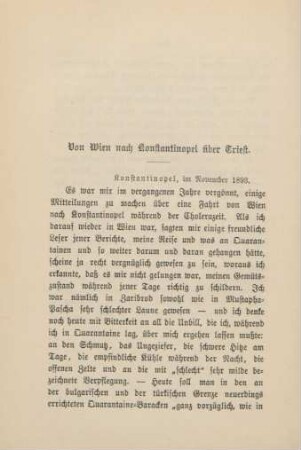 Von Wien nach Konstantinopel über Triest.