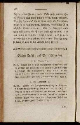Einige Zusätze und Berichtigungen.