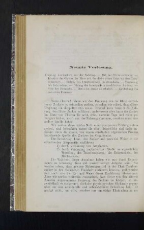 Neunte Vorlesung.