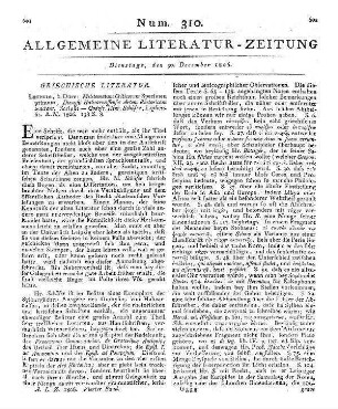 Schäfer, G. H.: Meletematum criticorum specimen primum Dionysii Halicarnassensis artem rhetoricam tractans. [Assumto ad respondendum socio F. Thiersch.] Leipzig: Dürr 1806