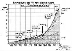 Entwicklung des Weltenergieverbrauchs nach Primärenergieträgern