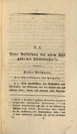 Beyträge zur leichtern Übersicht des Zustandes der Philosophie beym Anfange des 19. Jahrhunderts, 6