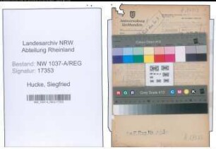 Entnazifizierung Siegfried Hucke , geb. 07.02.1905 (Amtsbuergermeister)