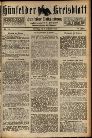 Ausgabe vom Dienstag, den 02. Dezember 1924.