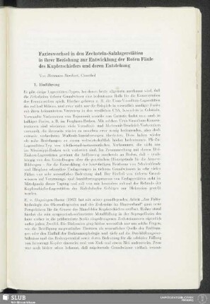 Fazieswechsel in den Zechstein-Salzlagerstätten in ihrer Beziehung zur Entwicklung der Roten Fäule des Kupferschiefers und deren Entstehung