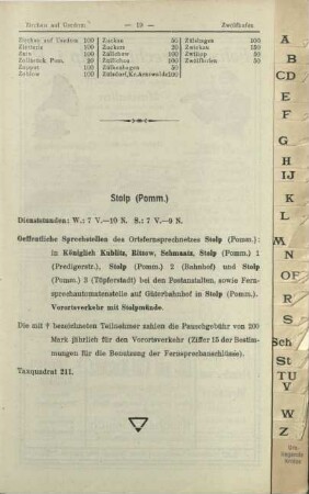 Ortsfernsprechnetz Stolp