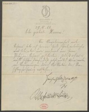 Brief an B. Schott's Söhne : 29.04.1904