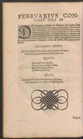 Februarius Continet Dies 28.