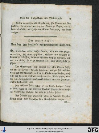 Das sechste Kapitel