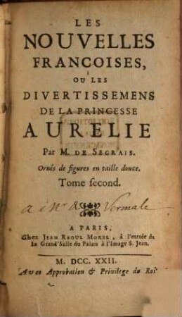 Les nouvelles Françoises, ou les divertissemens de la Princesse Aurelie, 2