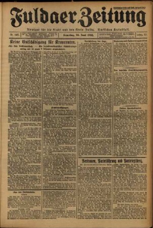 Ausgabe vom Samstag, den 26. Juni 1926.
