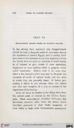 Cap VI: Excavations among tombs of various grades