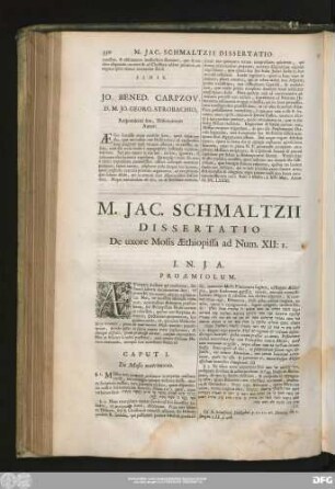 M. Iac. Schmaltzii Dissertatio De uxore Mosis Aethiopissa ad Num. XII:1.