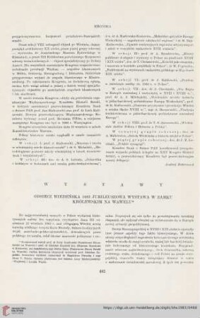 45: Odsiecz wiedeńska 1683 jubileuszowa wystawa w zamku królewskim na Wawelu