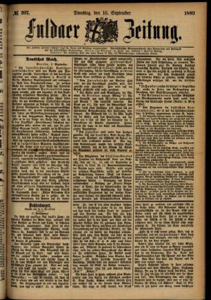 Ausgabe vom Dienstag, den 10. September 1889.