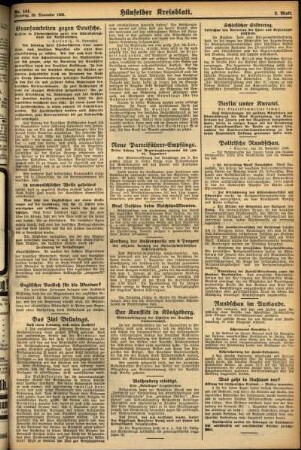 Zweite Ausgabe vom Dienstag, den 25. November 1930.