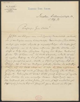 Brief an Ludwig Strecker  an B. Schott's Söhne : 18.09.1893
