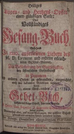 Heiliges Lippen- und Hertzens-Opffer einer gläubigen Seele