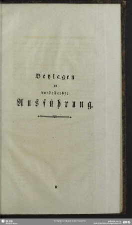 Beylagen zu vorstehender Ausführung