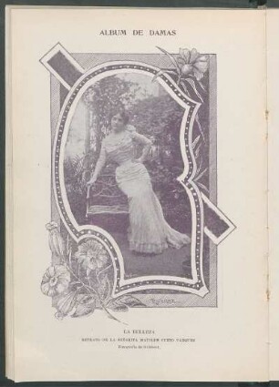 Álbum de Damas : La belleza - Retrato de la Señorita Matilde Cueto Vázquez. Fotografía de Gelabert.