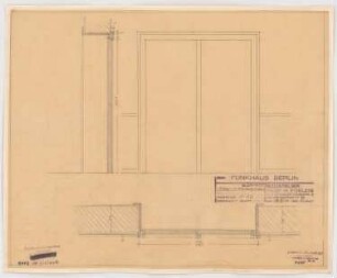 Haus des Rundfunks, Berlin-Charlottenburg: Sitzungssaal, Tür, Grundriss, Aufriss, Schnitt 1:10