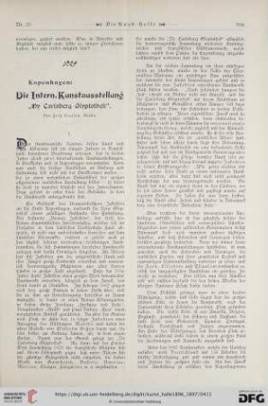 2: Kopenhagen: Die Intern. Kunstausstellung "Ny Carlsberg Glyptothek", [1]