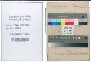 Entnazifizierung Hans Horstmann , geb. 05.06.1901 (Verw.Beamter)
