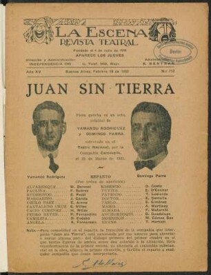 Juan sin tierra : pieza gaucha en un acto