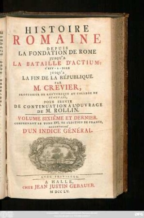 Vol. 6: Comprenant Le Tome XVI. De L'Edition De France, Accompagné D'Un Indice Général