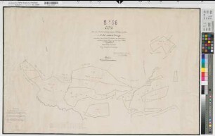 Voßwinkel (Arnsberg), Echthausen (Wickede), Teilung der Höllinghofener Walddistrikte der Freiherren v. Boeselager, Brouillonkarte zwischen dem Freiherrn von Böselager und dem Major von Schüngel im Echthauser Berg getauschte Waldparzellen