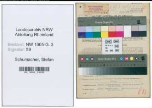 Entnazifizierung Stefan Schumacher , geb. 28.07.1885 (Werkmeister)