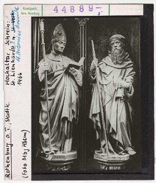 Rothenburg o. T.: Stadtkirche, Hochaltar, Schrein, Hl. Lienhardt u. Hl. Antonius der Eremit