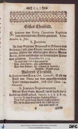Kleine Lebens-Grösse deß Heiligen Joannis von Nepomuck.