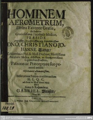 Hominem aerometrum