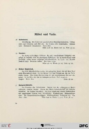 Möbel und Varia (48-62)