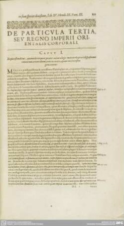 DE PARTICULA TERTIA, SEU REGNO IMPERII ORIENTALIS CORPORALI.
