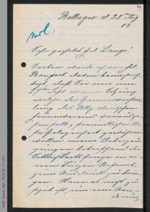 Brief von Sarah Flemming an Helene Lange