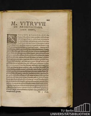 M. Vitruvii De Architectura, Liber Nonus.