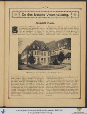 Zu des Lesers Unterhaltung.